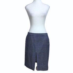 KATE SPADE SATURDAY WHITE NAVY STRIPED NAUTICAL FRONT SLIT MINI SKIRT - 8